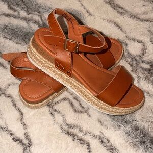 Brown open toe sandals